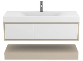 Тумба Miraggio Duo з раковиною Fly 1200 МДФ білий/кашемір 8814980