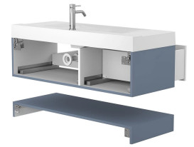 Тумба Miraggio Duo с раковиной Fly 1200 МДФ белый/серый 8814990