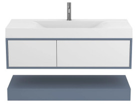 Тумба Miraggio Duo с раковиной Fly 1200 МДФ белый/серый 8814990