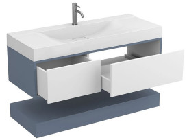 Тумба Miraggio Duo с раковиной Fly 1200 МДФ белый/серый 8814990