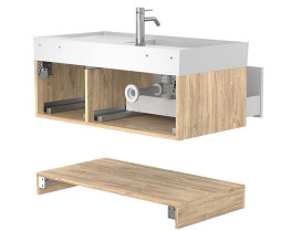 Тумба Miraggio Duo з раковиною Soul 1000 ДСП білий/дуб канзас 8815003