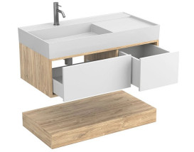 Тумба Miraggio Duo з раковиною Soul 1000 ДСП білий/дуб канзас 8815003
