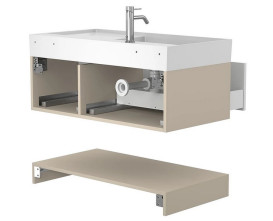 Тумба Miraggio Duo с раковиной Soul 1000 МДФ белый/кашемир 8814983