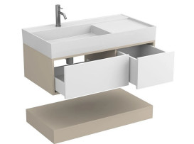 Тумба Miraggio Duo с раковиной Soul 1000 МДФ белый/кашемир 8814983