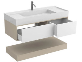 Тумба Miraggio Duo с раковиной Soul 1200 МДФ белый/кашемир 8814984