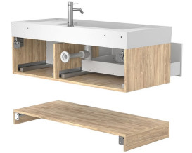 Тумба Miraggio Duo з раковиною Soul 1200 ДСП білий/дуб канзас 8815004