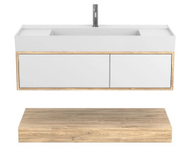 Тумба Miraggio Duo з раковиною Soul 1200 ДСП білий/дуб канзас 8815004