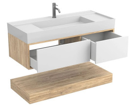Тумба Miraggio Duo з раковиною Soul 1200 ДСП білий/дуб канзас 8815004