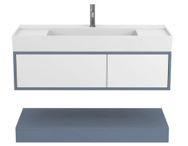 Тумба Miraggio Duo с раковиной Soul 1200 МДФ белый/серый 8814994