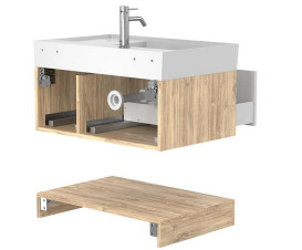 Тумба Miraggio Duo с раковиной Soul 800 ДСП белый/дуб канзас 8815001