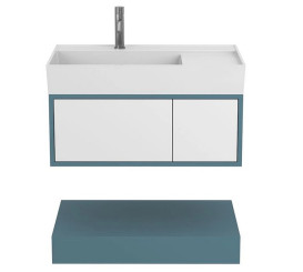 Тумба Miraggio Duo із раковиною Soul 800 МДФ білий/камінь зелений 8814969