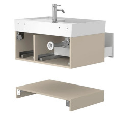 Тумба Miraggio Duo с раковиной Soul 800 МДФ белый/кашемир 8814981