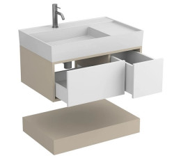 Тумба Miraggio Duo с раковиной Soul 800 МДФ белый/кашемир 8814981