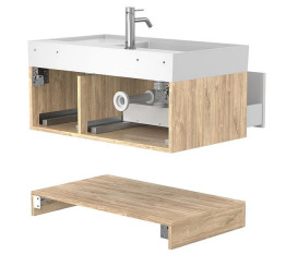 Тумба Miraggio Duo с раковиной Soul 900 ДСП белый/дуб канзас 8815002