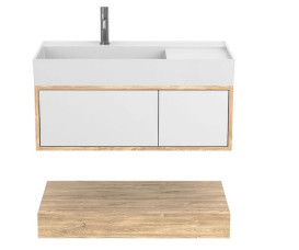 Тумба Miraggio Duo с раковиной Soul 900 ДСП белый/дуб канзас 8815002