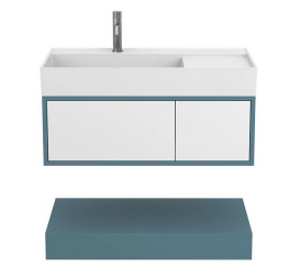 Тумба Miraggio Duo із раковиною Soul 900 МДФ білий/камінь зелений 8814970