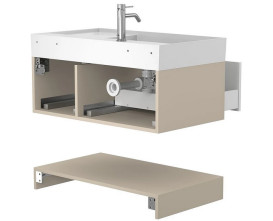 Тумба Miraggio Duo з раковиною Soul 900 МДФ білий/кашемір 8814982