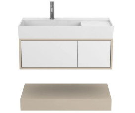 Тумба Miraggio Duo з раковиною Soul 900 МДФ білий/кашемір 8814982