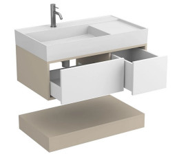 Тумба Miraggio Duo з раковиною Soul 900 МДФ білий/кашемір 8814982