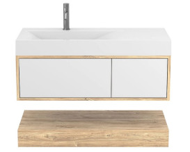 Тумба Miraggio Duo с раковиной Viola 1000 L ДСП белый/дуб канзас 8814995