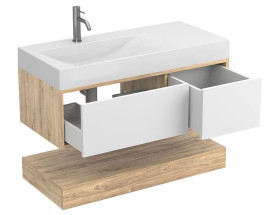 Тумба Miraggio Duo с раковиной Viola 1000 L ДСП белый/дуб канзас 8814995