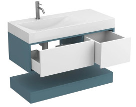 Тумба Miraggio Duo з раковиною Viola 1000 L МДФ білий/камінь зелений 8814958