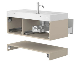 Тумба Miraggio Duo с раковиной Viola 1000 L МДФ белый/кашемир 8814973
