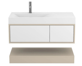 Тумба Miraggio Duo с раковиной Viola 1000 L МДФ белый/кашемир 8814973