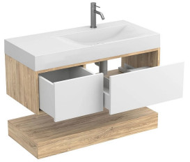 Тумба Miraggio Duo з раковиною Viola 1000 R ДСП білий/дуб канзас 8814996