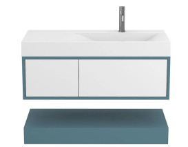 Тумба Miraggio Duo с раковиной Viola 1000 R МДФ белый/камень зеленый 8814959