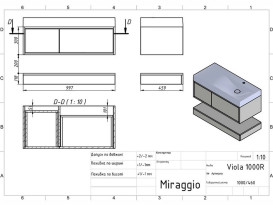 Тумба Miraggio Duo з раковиною Viola 1000 R МДФ білий/сірий 8814986