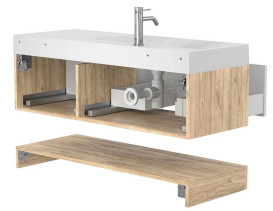 Тумба Miraggio Duo с раковиной Viola 1200 L ДСП белый/дуб канзас 8814997