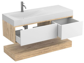 Тумба Miraggio Duo с раковиной Viola 1200 L ДСП белый/дуб канзас 8814997