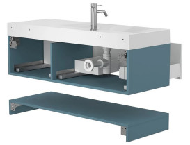 Тумба Miraggio Duo с раковиной Viola 1200 L МДФ белый/камень зеленый 8814960