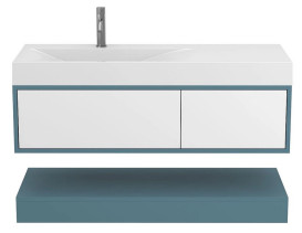 Тумба Miraggio Duo с раковиной Viola 1200 L МДФ белый/камень зеленый 8814960