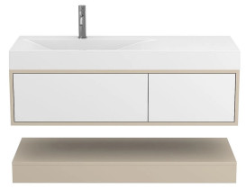 Тумба Miraggio Duo з раковиною Viola 1200 L МДФ білий/кашемір 8814975