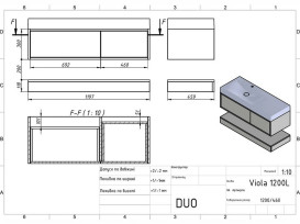 Тумба Miraggio Duo з раковиною Viola 1200 L МДФ білий/кашемір 8814975