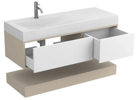 Тумба Miraggio Duo з раковиною Viola 1200 L МДФ білий/кашемір 8814975