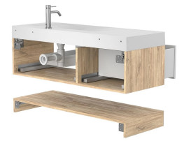 Тумба Miraggio Duo с раковиной Viola 1200 R ДСП белый/дуб канзас 8814998