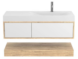 Тумба Miraggio Duo с раковиной Viola 1200 R ДСП белый/дуб канзас 8814998