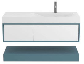 Тумба Miraggio Duo с раковиной Viola 1200 R МДФ белый/камень зеленый 8814961