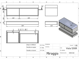 Тумба Miraggio Duo с раковиной Viola 1200 R МДФ белый/камень зеленый 8814961