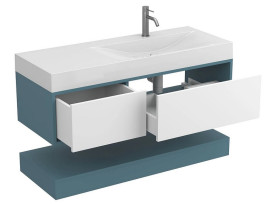 Тумба Miraggio Duo с раковиной Viola 1200 R МДФ белый/камень зеленый 8814961