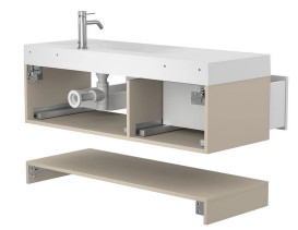 Тумба Miraggio Duo с раковиной Viola 1200 R МДФ белый/кашемир 8814976