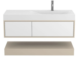 Тумба Miraggio Duo с раковиной Viola 1200 R МДФ белый/кашемир 8814976