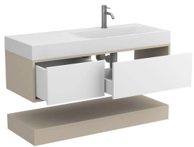 Тумба Miraggio Duo с раковиной Viola 1200 R МДФ белый/кашемир 8814976