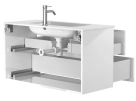 Тумба Miraggio Natura з раковиною Della 1000 МДФ білий глянсовий 8814883