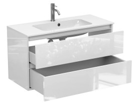 Тумба Miraggio Natura з раковиною Della 1000 МДФ білий глянсовий 8814883