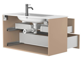 Тумба Miraggio Natura з раковиною Della 1000 МДФ капучіно 8814872