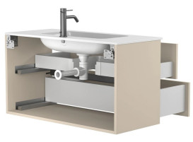 Тумба Miraggio Natura з раковиною Della 1000 кашемір МДФ 8814860